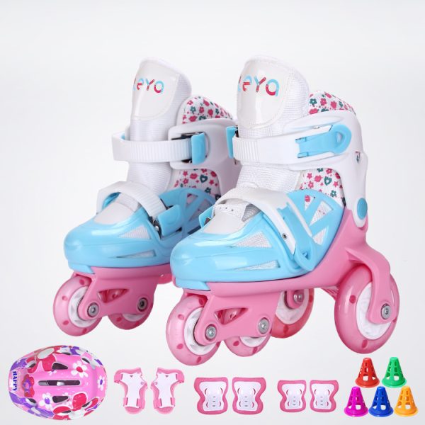Full Set Of Adjustable Double Row Kids Roller Skates - Image 3