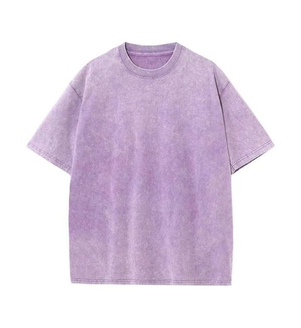 Washed Old Short-sleeved T-shirt For Men And Women - Image 10
