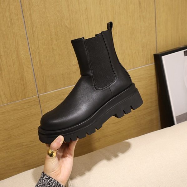 Martin Fashion Platform Mid-calf Stretch Boots - Image 4