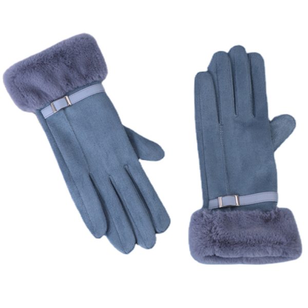 Outdoor Cycling Touch Screen Fleece Thickening Suede Gloves - Image 4