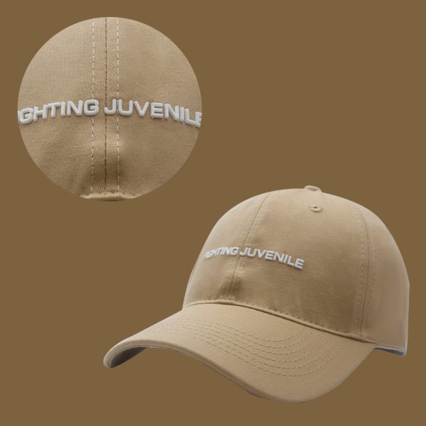 Cotton Letter Curved Brim Adjustable Baseball Cap - Image 4
