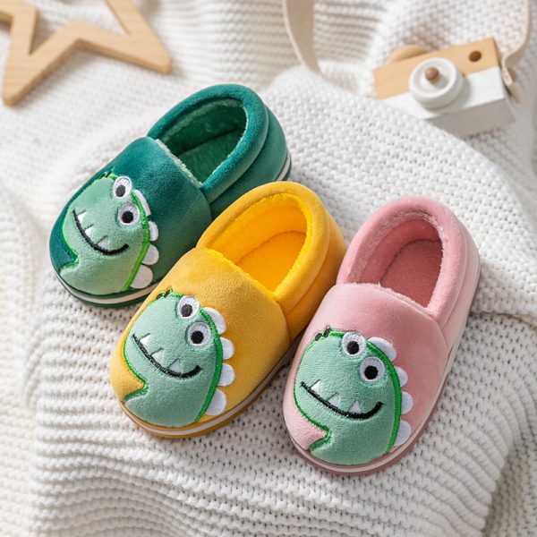 Children's Bags Heel Cartoon Dinosaur Plush Cotton Shoes - Image 2