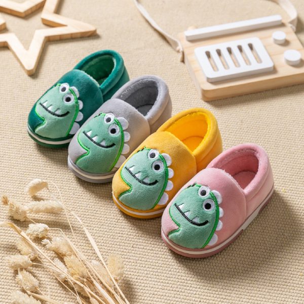Children's Bags Heel Cartoon Dinosaur Plush Cotton Shoes - Image 4
