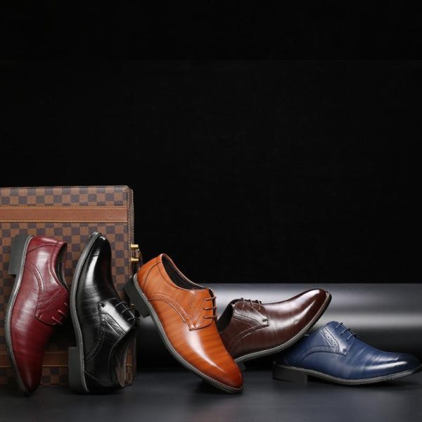 Fashion British Plus Size Men's Leather Shoes - Image 2