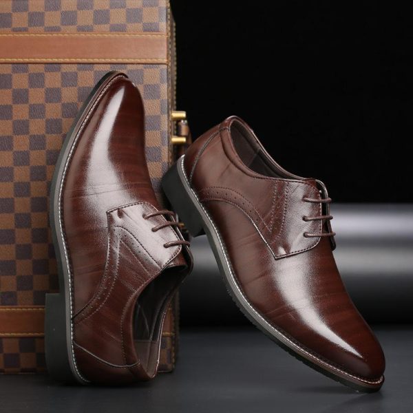 Fashion British Plus Size Men's Leather Shoes - Image 3