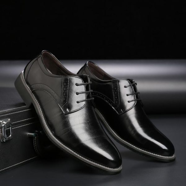Fashion British Plus Size Men's Leather Shoes - Image 4