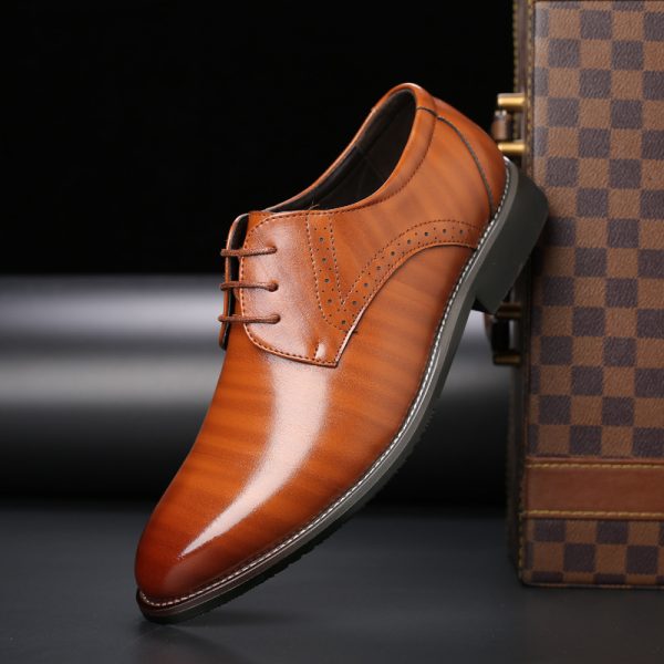 Fashion British Plus Size Men's Leather Shoes - Image 6