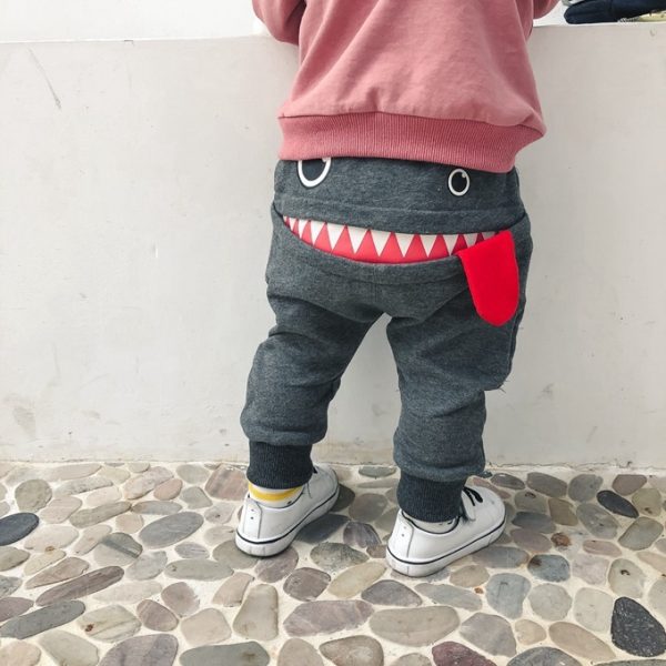 boys casual pants autumn loaded Korean children's casual sweatpants baby cartoon loose trousers - Image 3