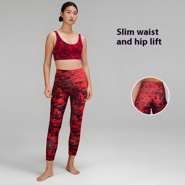 Lover Red Camouflage Print Yoga Pants Ladies - Image 5