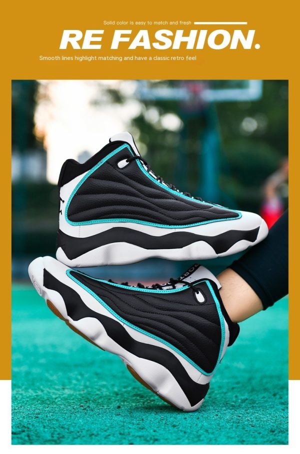 Fashion Thick Bottom Wear-resistant High-top Trendy Running Basketball Shoes - Image 9
