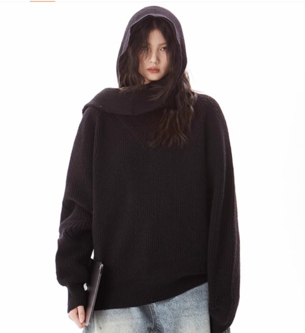 Gray Heavy Industry Women's Pullover Scarf Sweater - Image 4