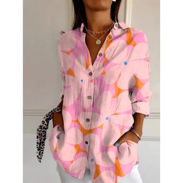 Floral Women's Button Shirt Casual And Comfortable - Image 6