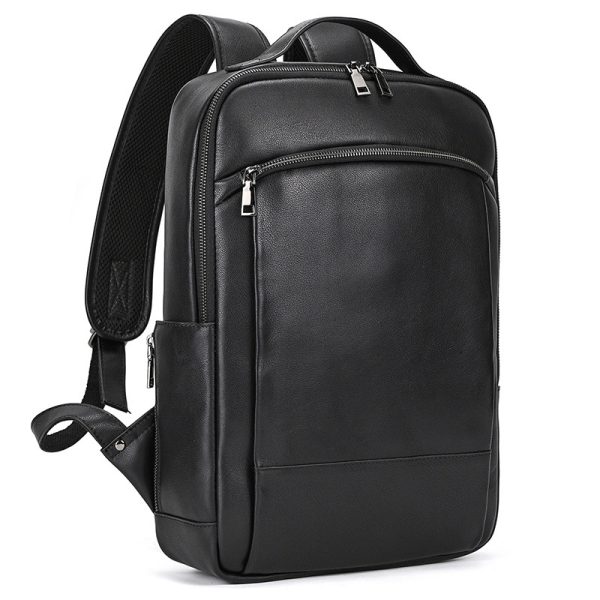 High-end Men's Leather Large-capacity Backpack 16-inch - Image 6