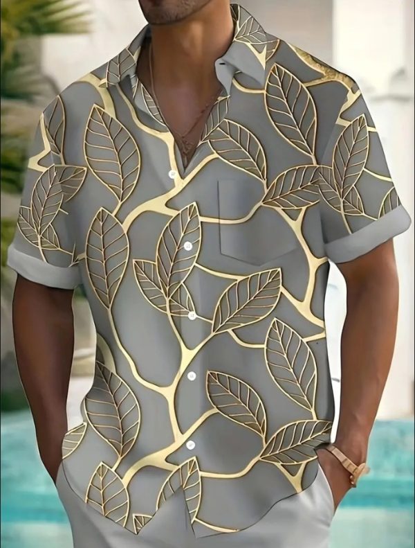 Fashion Printed Shirt Men's Clothing Print Lapel Short Sleeve - Image 7