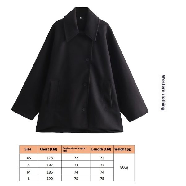 Blended Short Loose Overcoat Coat - Image 6