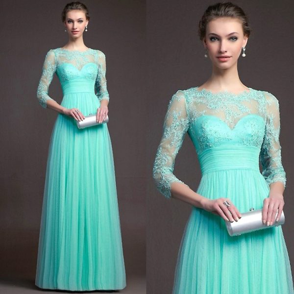 Long sleeve lace see-through dress - Image 2