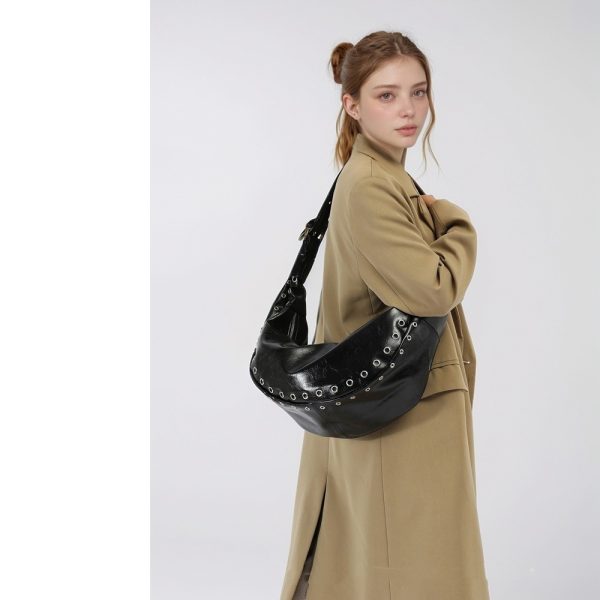 Retro Large Capacity Crossbody One Shoulder Underarm Dumpling Bag - Image 2