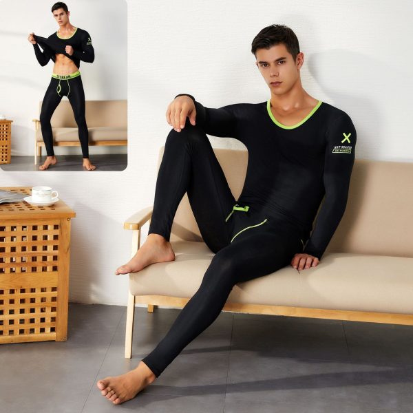 Men's Pure Cotton Thermal Underwear Suit Basic Long Johns - Image 2