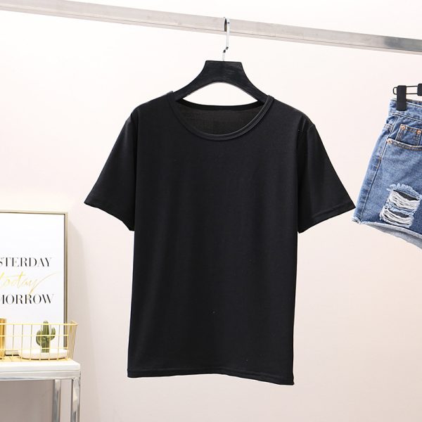 Pure White T Loose Casual Short Sleeve