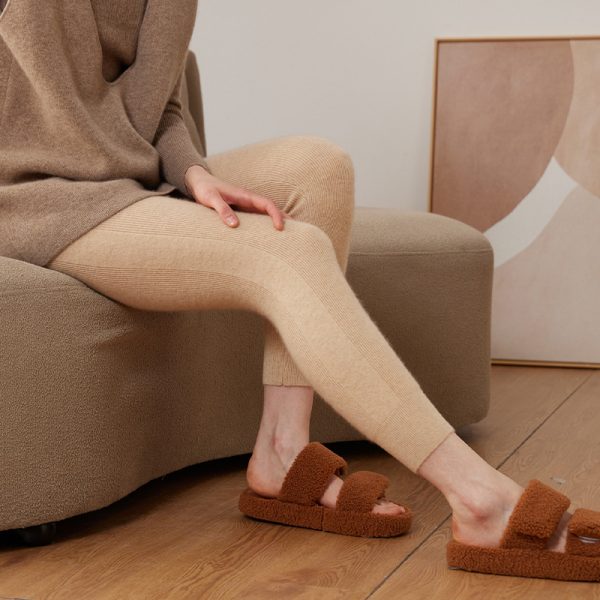 Cashmere Drawstring Tights Women's Inner Wear High Waist Slim Fit Leggings - Image 7