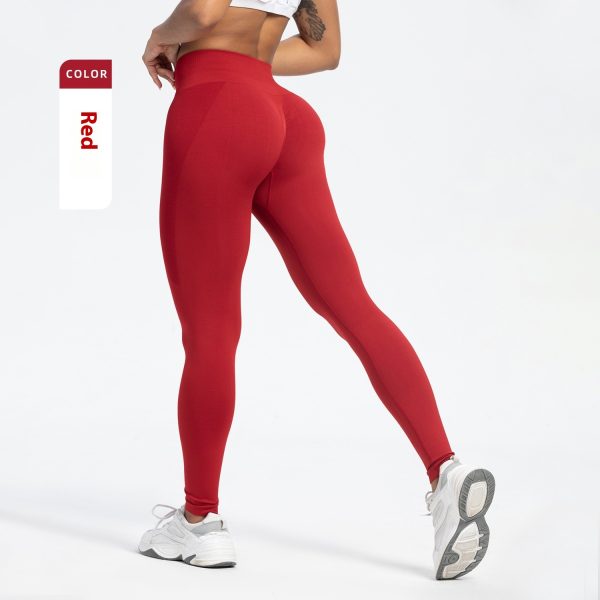 Women's Sports Fitness Pants Seamless Hip Raise High Waist Yoga Pants - Image 6