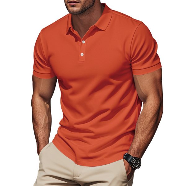 Men's Gentleman Loose Breathable Lapels Short Sleeve - Image 4