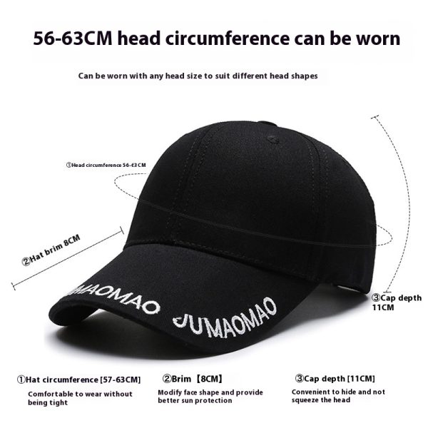 Summer Korean Style Embroidered Baseball Cap Men's Solid Color - Image 2