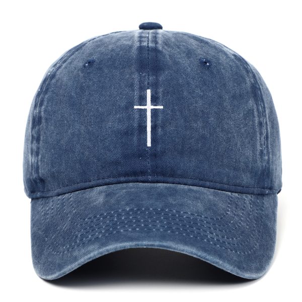 Cross Embroidered Peaked Cap Baseball Cap Letter Sun Hat - Image 2
