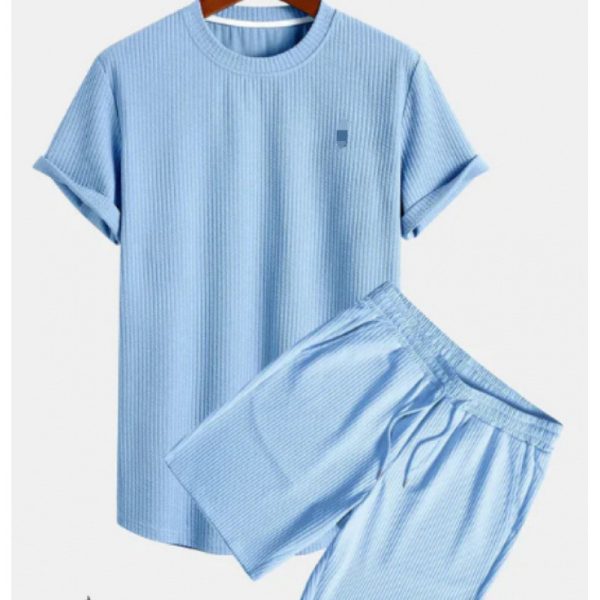 Round Neck Men's Short Sleeve Sports Fashion Loose Two-piece Suit - Image 6