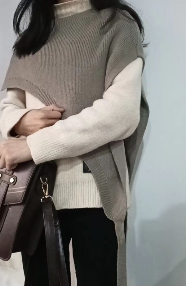 Special-interest Design Versatile Beveled Triangle Knitted Shawl Vest - Image 9