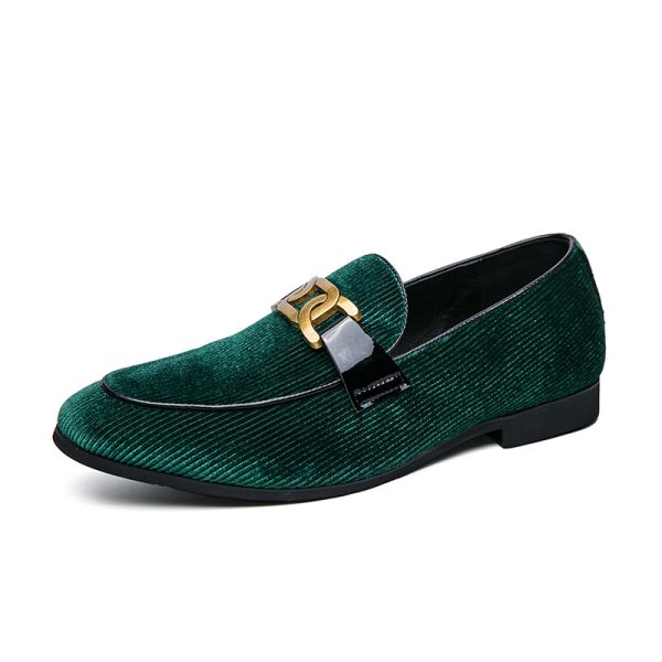 Men's Plus Size Corduroy Leather Shoes Pointed Toe - Image 3