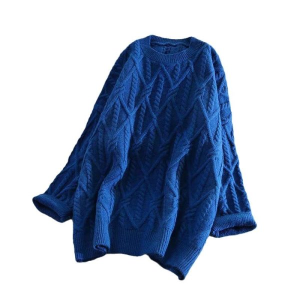 Women's Sweater Thick Retro Hong Kong Style Loose And Lazy Style - Image 5