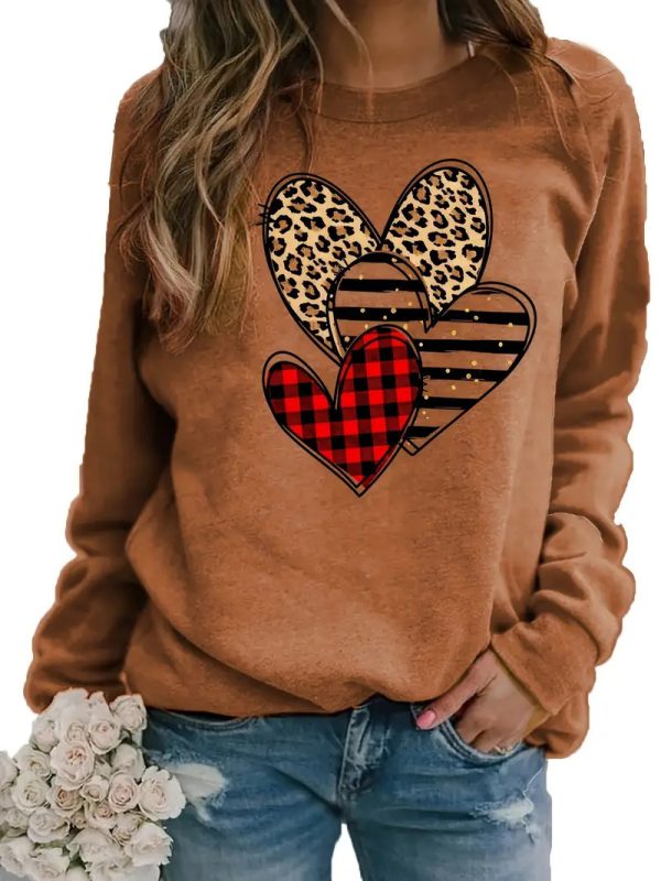 Women's Printed Long Sleeve Crew Neck Sweater - Image 8