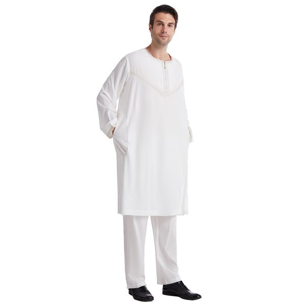 Men's Polyester Embroidered Robe Suit - Image 4