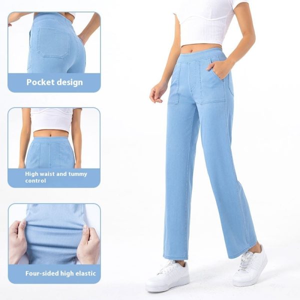 Cargo Jeans Women's Retro High Waist Straight Wide Leg - Image 2