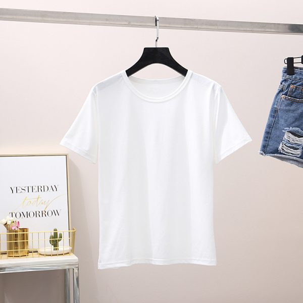 Pure White T Loose Casual Short Sleeve - Image 9