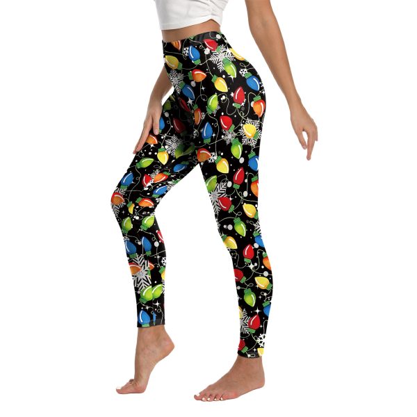 Christmas Printed Sports Yoga Elastic Leggings For Women - Image 2