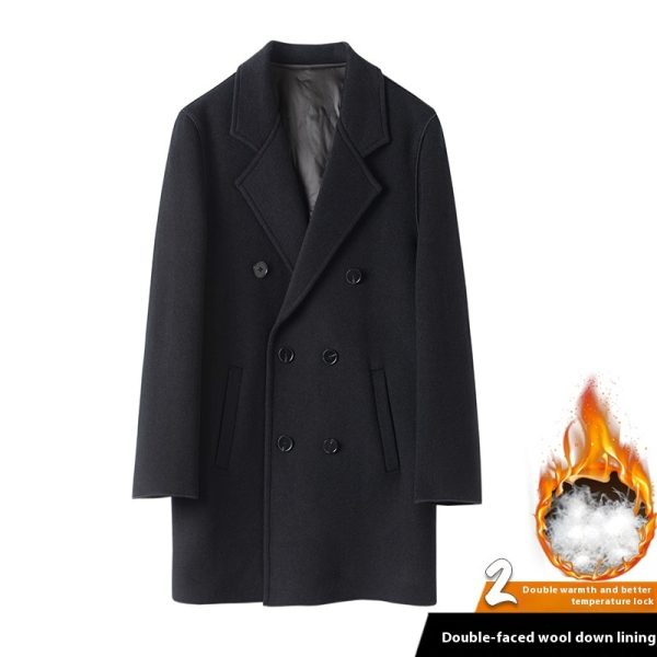 Mid-length Down Double-sided Cashmere Men's Casual Coat