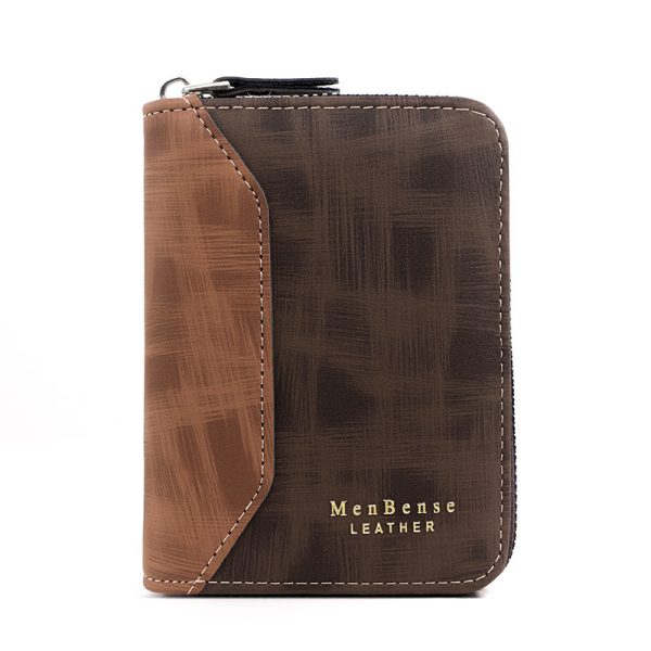 Frosted Men's Short Chain Wallet Vertical Coin Purse Card Holder - Image 5