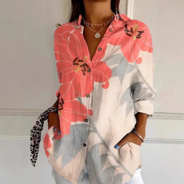 Floral Women's Button Shirt Casual And Comfortable - Image 4