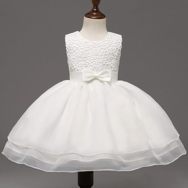 High grade baby wedding dress, baby girl dress, children hook flower, one year old full moon wine, wedding dress wholesale - Image 7