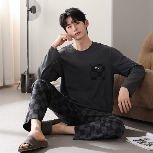 New Cotton Long Sleeve Full Cotton Casual Homewear Suit - Image 6
