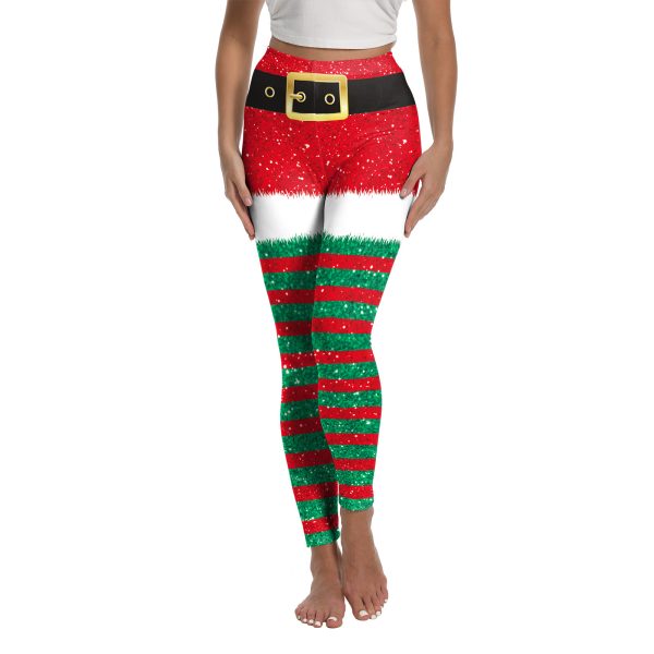 Christmas Printed Sports Yoga Elastic Leggings For Women - Image 6