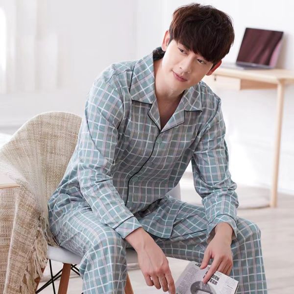 Spring And Autumn Loose Men's Pajamas Suit - Image 3