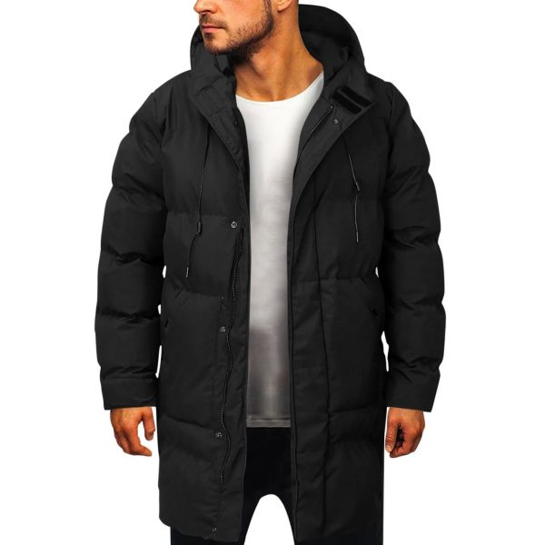 Casual Warm Hooded Long Snow Wear Jacket Coat Men Outwear - Image 6