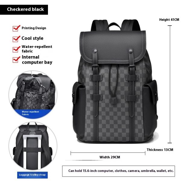 Curved Shoulder Strap New Men's Casual Business Travel Backpack - Image 9