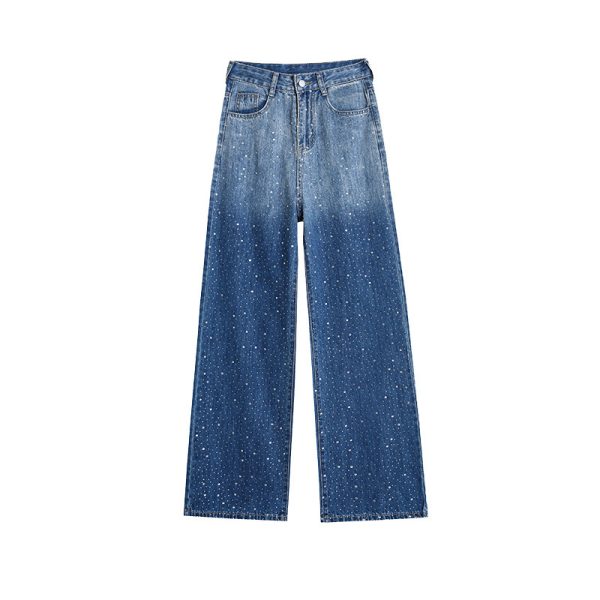 Women's Rhinestone Narrow Wide-leg Jeans - Image 4