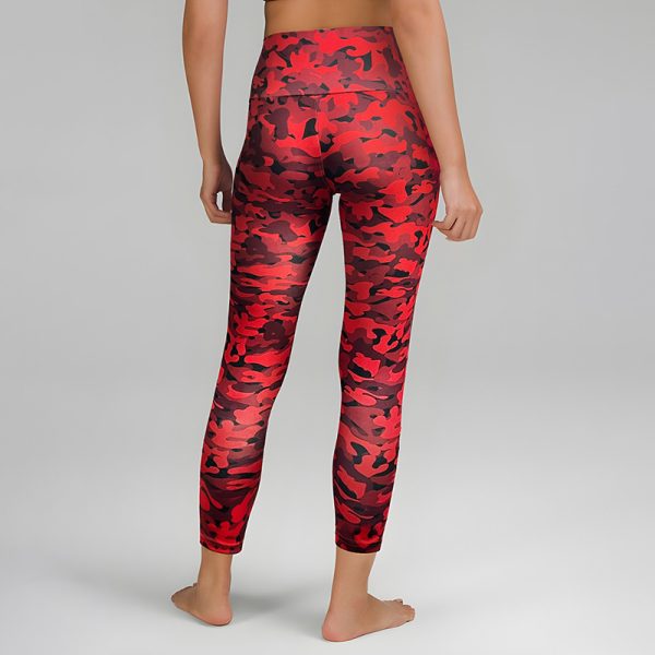 Lover Red Camouflage Print Yoga Pants Ladies - Image 2