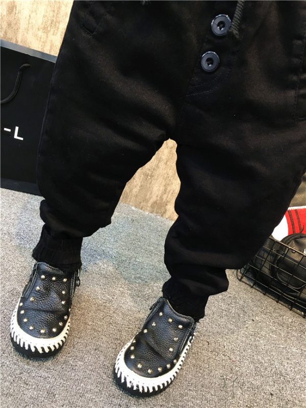 Boy's personality thickening plus velvet jeans children's jeans - Image 4