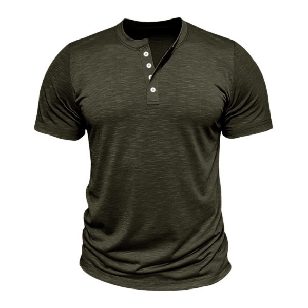 Retro Casual Cotton Solid Color Short Sleeve - Image 8